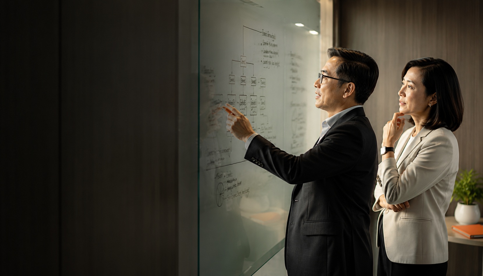 HR consultation Vietnam — People Profilers senior HR consultant working through audit findings and C&B strategy at a whiteboard